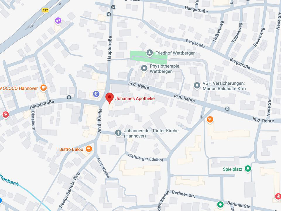 Standort Johannes Apotheke in Google Maps anzeigen